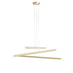 Hängelampe Retro in Messing Metall 6-flmg E14 stilvoll