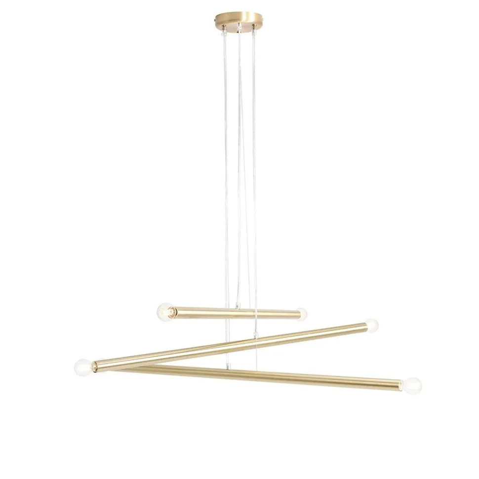 Hängelampe Retro in Messing Metall 6-flmg E14 stilvoll