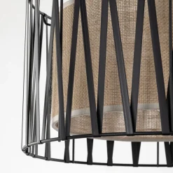 Hängelampe rund Ø 40 cm H: max. 165 cm Schwarz Braun