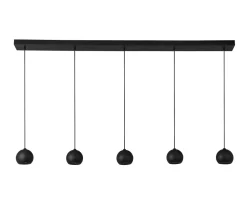 Hängelampe Schwarz 160 cm lang H: max. 2 m 5-flammig GU10