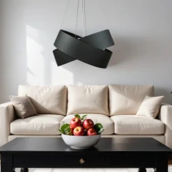 Hängelampe Schwarz Metall Design höhenverstellbar