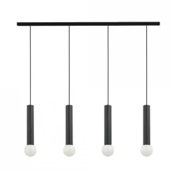 Hängelampe Schwarz Metall 4-flammig Modern Design