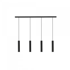 Hängelampe Schwarz Metall 4-flammig Modern Design