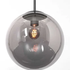 Hängelampe Schwarz Rauchgrau E27 Ø30 cm stylisch Modern