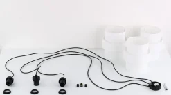 Hängelampe Stoff E27 B: max. 4 m verstellbar 3-flammig