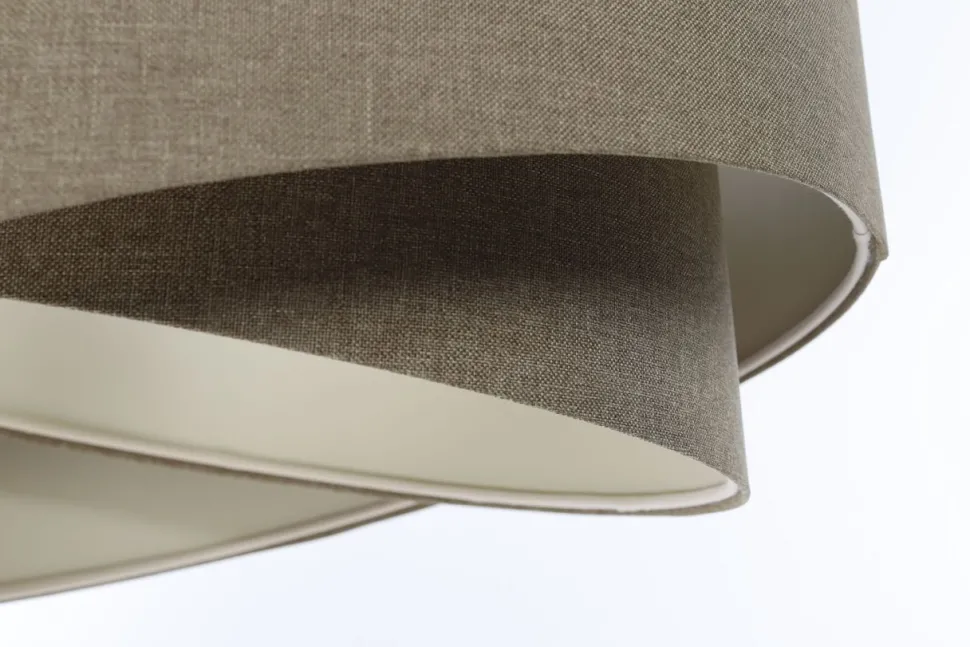 Hängelampe Stoff E27 D: 60 cm rund Braun Stoff Modern INGRAM