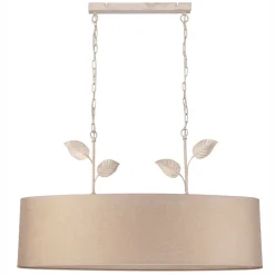 Hängelampe Stoff Metall B: 89 cm in Gold 2-flammig E27