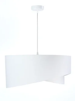 Hängelampe Stoff rund Ø50cm Weiß Lila Wohnzimmer