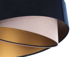 Hängelampe Stoffschirm Blau Rosa Gold E27 rund Ø 50 cm