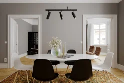 Hängelampe verstellbar L: 80 cm H: max. 140 cm Schwarz 3x GU10