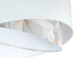 Hängelampe Weiß Creme rund Ø 50 cm E27 Velours Optik Stoff