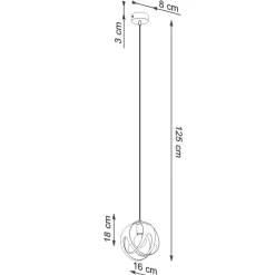 Hängelampe Weiß Metall Ø 16 cm rund Kugel E27