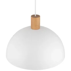 Hängelampe Weiß Skandinavisch Metall Holz Ø 33,5 cm E27