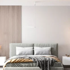 Hängeleuchte Aluminium Glas LED 4 cm breit Weiß rund