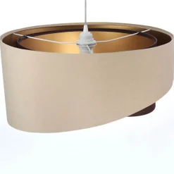 Hängeleuchte Beige Gold Braun Esstisch Lampe