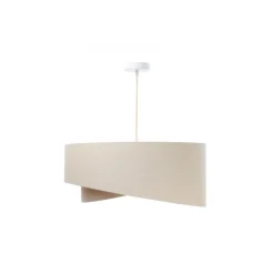 Hängeleuchte Creme Beige Leinen E27 rund Ø 50 cm