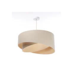 Hängeleuchte Creme Beige Leinen E27 rund Ø 50 cm