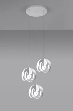 Hängeleuchte 3-flammig Weiß Metall verstellbar E27