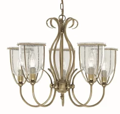 Hängeleuchte 5-flmg. mit Einschlüssen im Glas