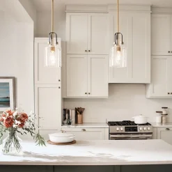 Hängeleuchte Glas 18 cm breit H: max. 141,6 cm verstellbar