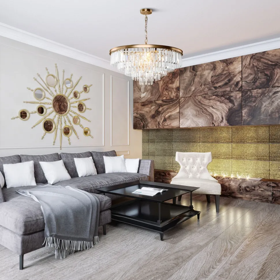 Hängeleuchte Glas Metall E14 Ø 70 cm H: max. 120 cm