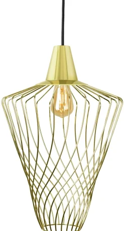 Hängeleuchte Gold Messing Wohnzimmer Lampe TOMMY