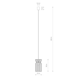 Hängeleuchte Holz Ø 16 cm Schwarz E27 verstellbar