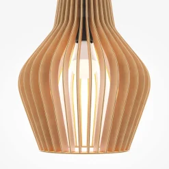 Hängeleuchte Holz Metall E27 Ø 30 cm H: max. 347,5 cm