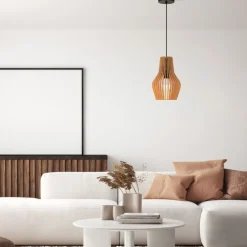 Hängeleuchte Holz Metall E27 Ø 30 cm H: max. 347,5 cm