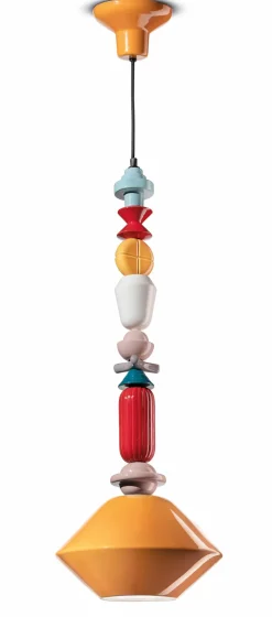 Hängeleuchte Keramik Gelb Bunt E27 Retro SILVIA