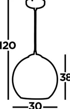 Hängeleuchte Kugel Glas Ø 30 cm E27 in Messing Antik Bernstein