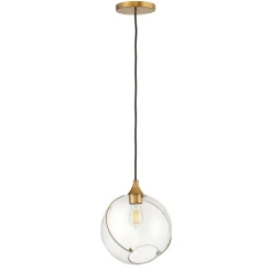 Hängeleuchte Kugel Metall Glas E27 D: 27,4 cm Vintage Design