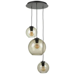 Hängeleuchte Kugel Schirm Glas T: max. 100cm 3x E27