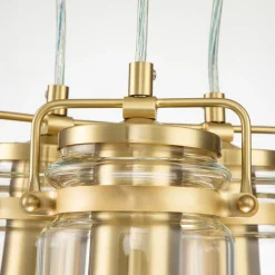 Hängeleuchte Metall Glas B: 21,6 cm H: max. 287 cm 3x E27