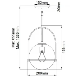 Hängeleuchte Metall Glas E27 rund Ø 28,9 cm Vintage