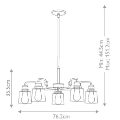 Hängeleuchte Metall Glas Vintage verstellbare Höhe