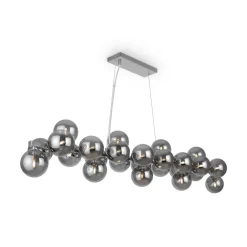 Hängeleuchte Metall Rauchglas H: max. 133,9 cm G9 HILDA