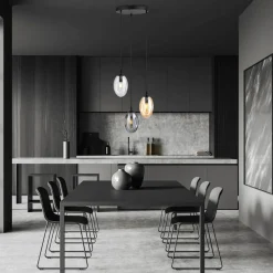 Hängeleuchte Rauchglas 3-flammig E14 Ø 40 cm CARLU