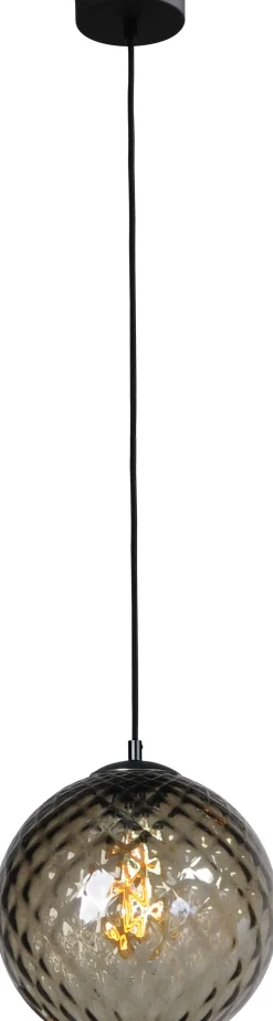 Hängeleuchte Rauchglas Schwarz Ø 30 cm E27 EASTON