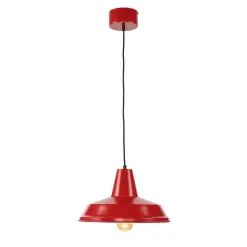 Hängeleuchte Rot Metall Vintage Mid Century Design
