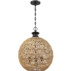 Hängeleuchte rund Ø 46,5 cm H: max. 251,4 cm Seil Schirm