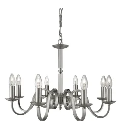 Hängeleuchte rustikal silber 8-flmg.