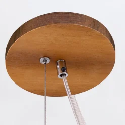 Hängeleuchte Teak Holz Furnier Glas Ø 35 cm Ring E27