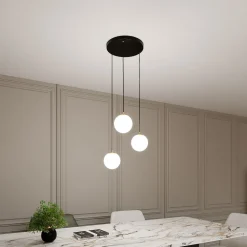 Hängeleuchte verstellbar Schwarz Weiß Gold E14 Esstisch