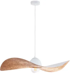 Hängeleuchte Weiß Kupfer E27 Modern Wellenschirm