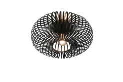 Industrial Deckenlampe Metall Schwarz E27 Ø40 cm rund