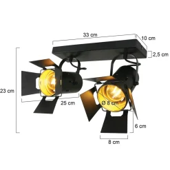 Industrial Deckenstrahler Metall L:58 cm E27 flexibel