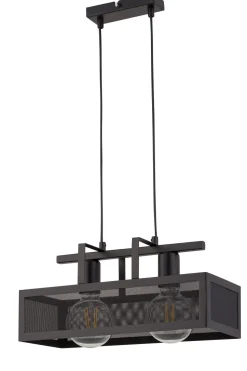 Industrial Pendelleuchte Schwarz Metall E27 bis 0,8 m