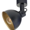 Industrie Deckenstrahler Schwarz Gold flexibel B:15 cm