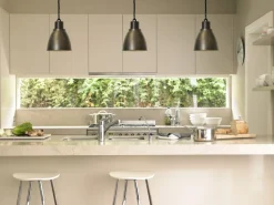 Industrie Hängelampe Grau Metall Groß Handarbeit